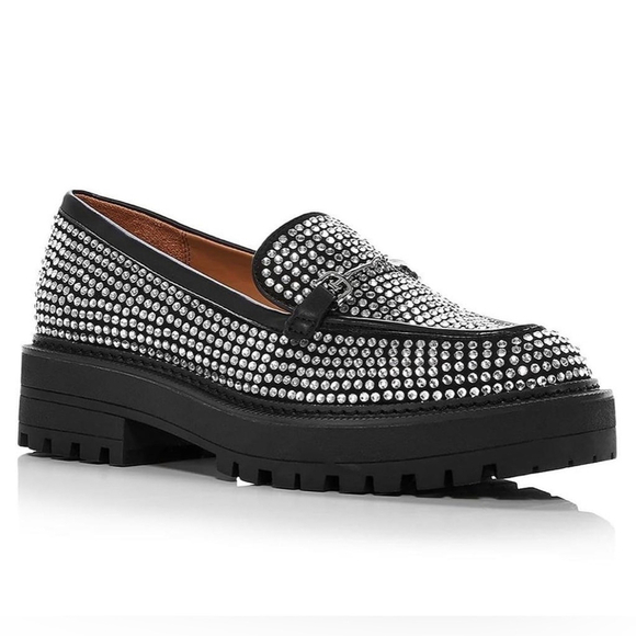 NIB Sam Edelman Laurs Lug Glitz Studded Crystal Rhinestone Platform Loafers - Picture 1 of 11